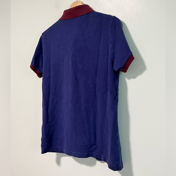 LTB Men’s Navy Blue Polo Shirt with Burgundy Trim - Size M - Picture 6 of 11